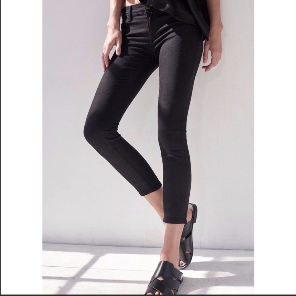 Cropped free people black denim jeans